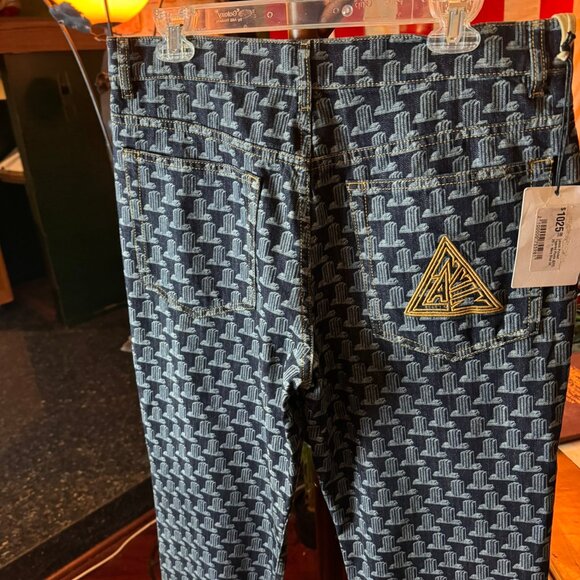 $1025 LANVIN All-Over Monogram DENIM JEANS (sz 34) - Picture 13 of 13